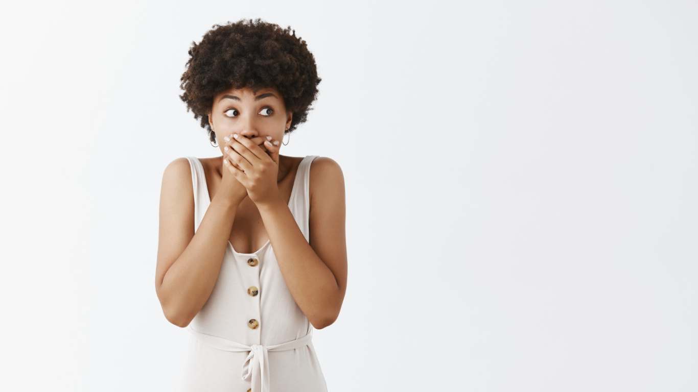 imagem de mulher com soluço